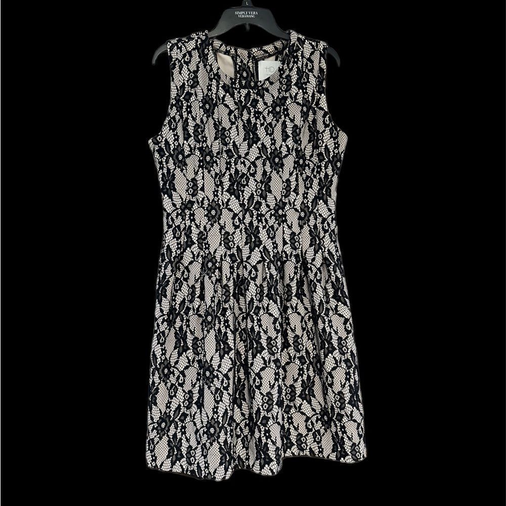 Anthropologie HD Violente lace illusion dress L black nude